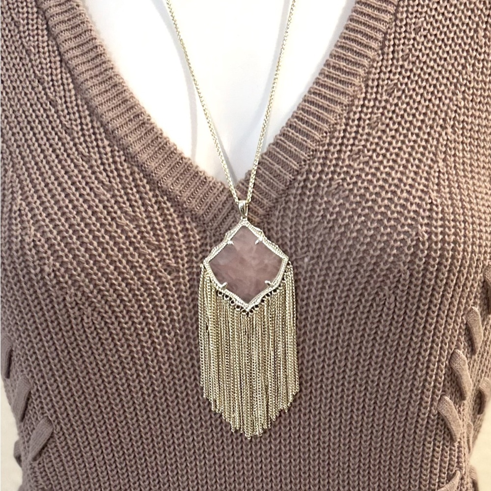 Kendra Scott Gold Necklace light Pink